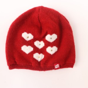 Czapka Janus  roz. 53-55 czerwona z serduszkami