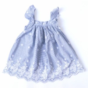 Sukienka NEXT 9-12 msc paseczki z haftem