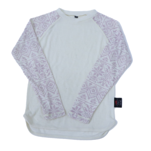 Bluzka RDHL 134-140 cm kremowe z różowymi wzorkami 