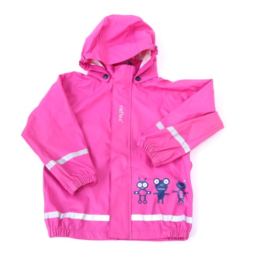 Kurtka gumowa Reflex  110 cm różowe mróweczki.JPG