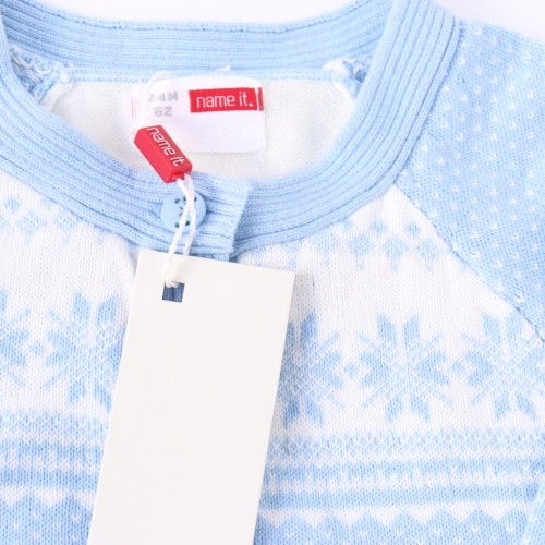 Sweter Name it 62 niebieski ze śnieżynkami.JPG