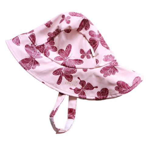 Kapelusz na deszcz Petit Cherie roz. 6-8 lat motylki.png