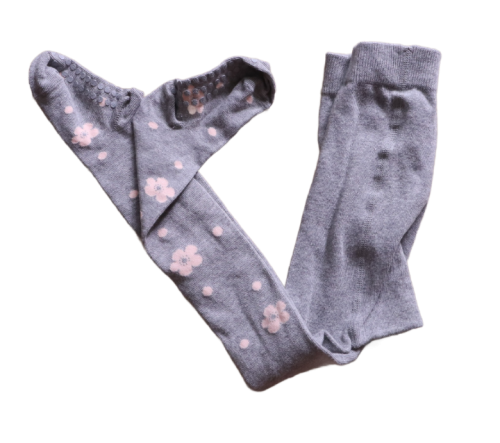 Rajstopy Safa 80-92 cm szare kwiatuszki bawełniane.png