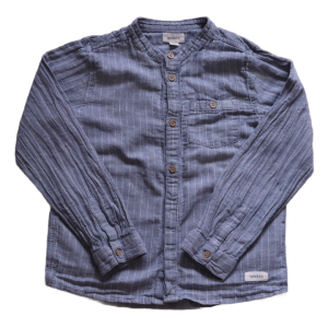 Koszula Newbie 122 cm niebieska z lnem