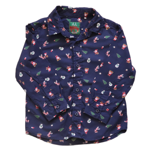 Koszula TU 92-98 cm granatowa świąteczna.png