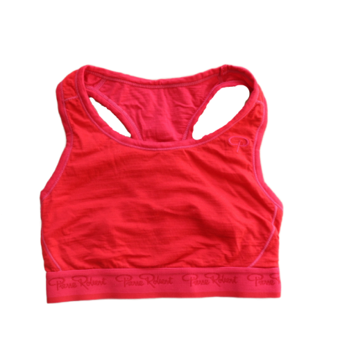 Biustonosz sportowy Pierre Robert roz. S (realnie mniejszy) czerwono różowy.png