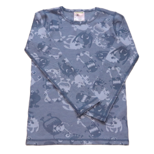 Bluzka termiczna  Vossatassar 130 cm niebieskie potworki