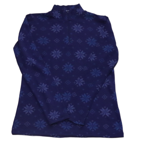 Bluzka ze stójką Eva roz. M granatowe śnieżynki.png