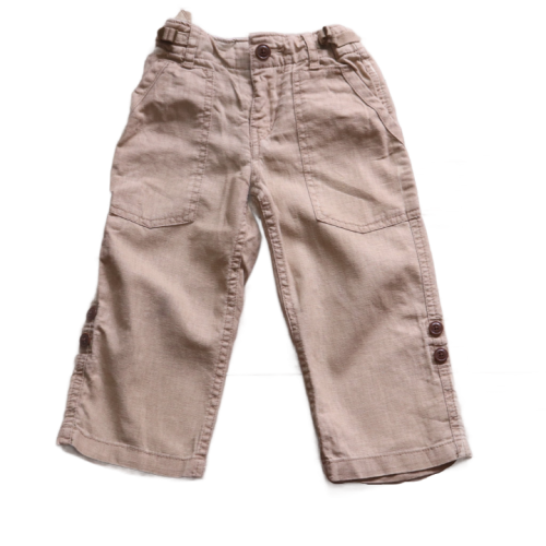 Spodnie letnie GAP Baby 2 lata beżowe z lnem.png