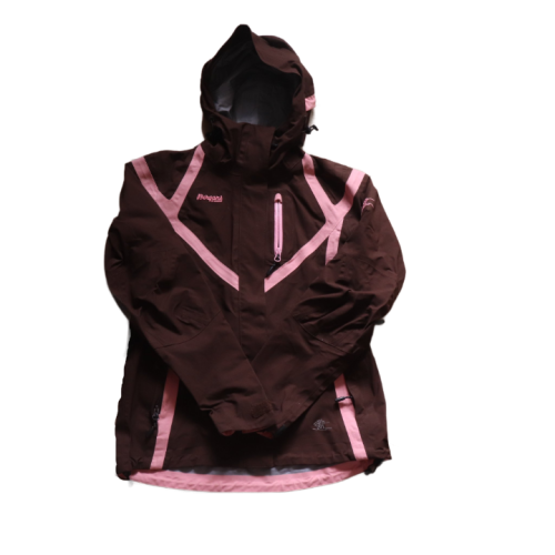 Kurtka technicznatrekkingowa Bergans roz. S brązowo różowa.png