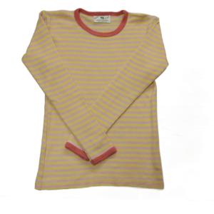 Bluzka Nostebarn 128 cm żółto różowe paski