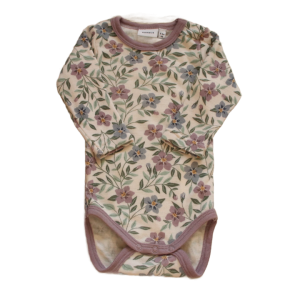 Body Name it 62 cm fioletowe kwiatuszki