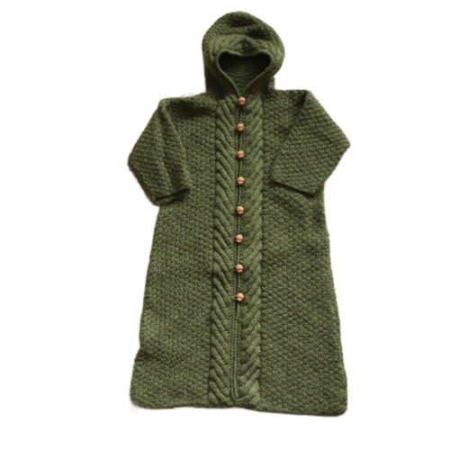 Śpiworek sweterkowy Hand made zielony z grzybkami.png