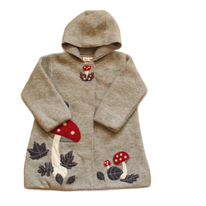 Płaszcz DP...am 86 cm szary z grzybkami