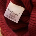 Czapka sweterkowa Woolland one size bordowa 100% kaszmir2.JPG