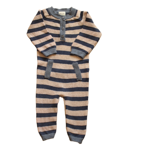 Rampers sweterkowy Mini A Toure 62 cm granatowe paski.png